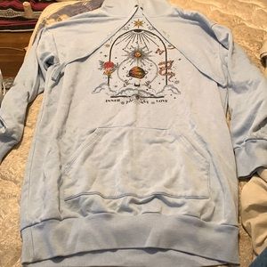 Oversized blue “inner love” hoodie
